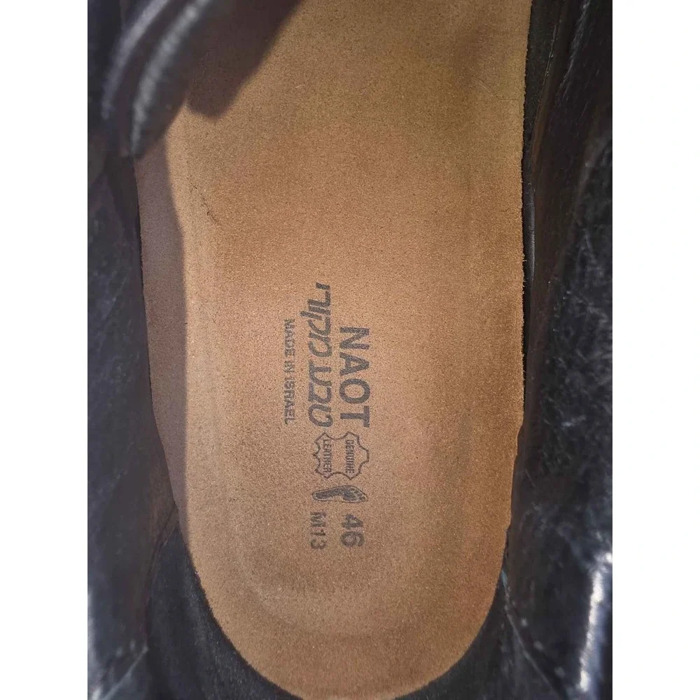 Naot Mens Chief Black Leather Hand Sewn Oxford Dress Shoes Size 43 US 10